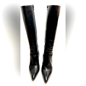 VIA SPIGA High Heel Black Leather Boots